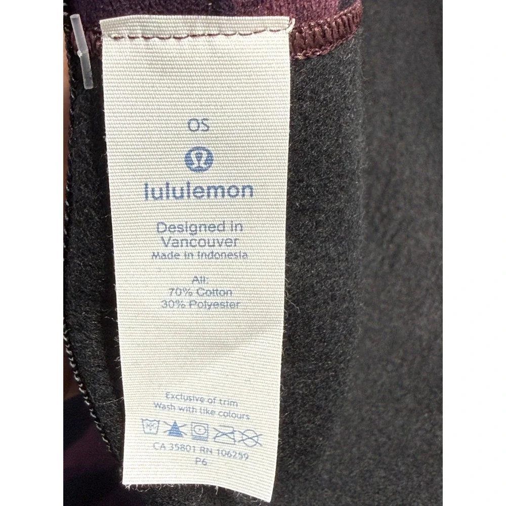 Lululemon Vinyasa Scarf Women OS Purple Black Ikat Stripe Cold Weather Cozy Soft
